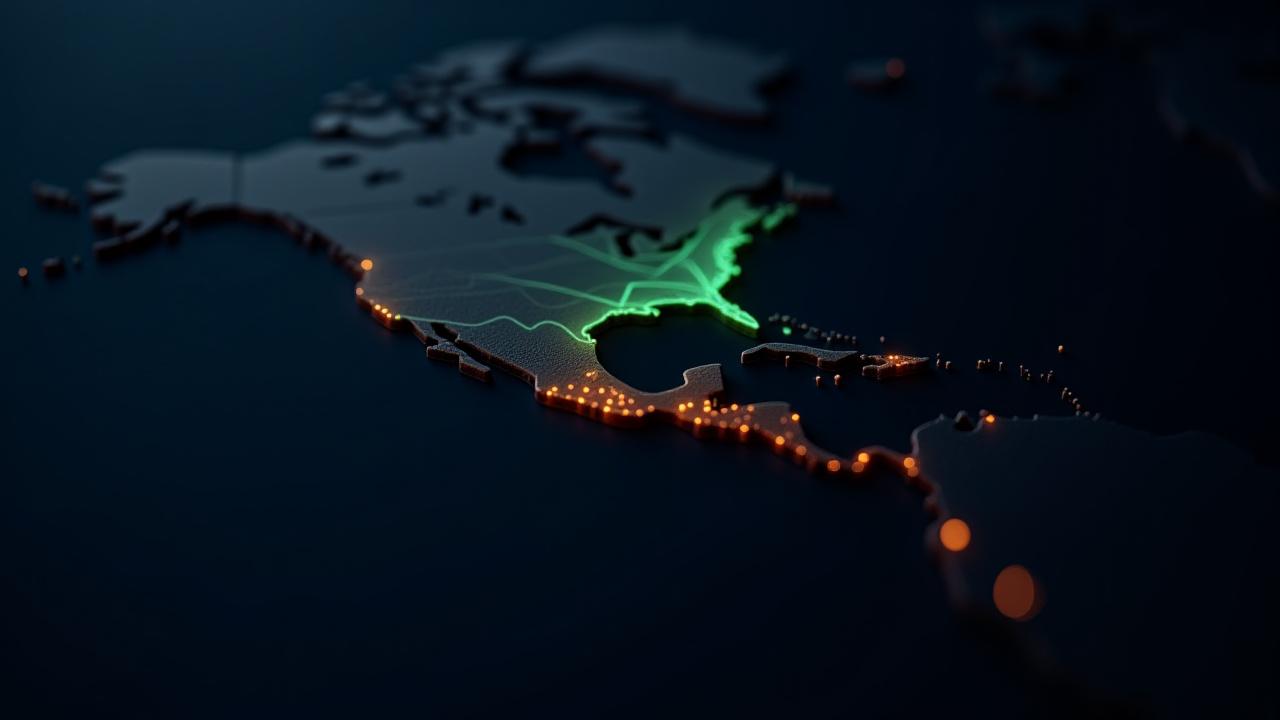 Strategic LTL freight corridors from Detroit to Mexico and Canada