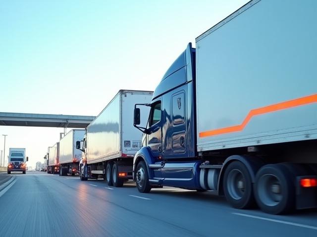 Logistics truck crossing the border