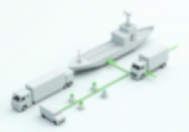 Diagram showing the flow of cargo from factory through transshipment to final delivery